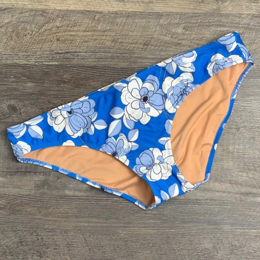 NEW J.Crew Hipster Full-Coverage Bikini Bottom in Blue Peony‎ Size XXL